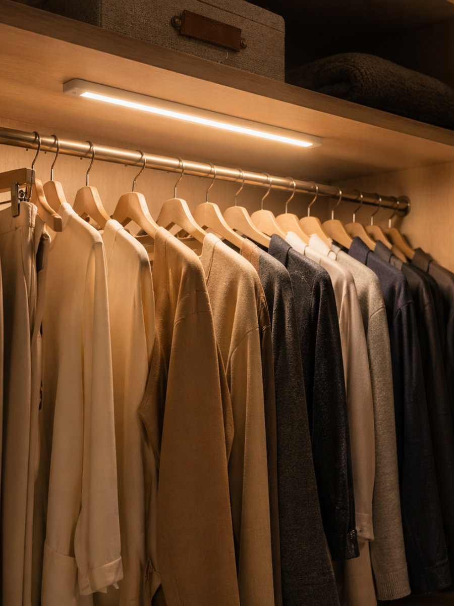 NestLuma motion lights used in a kitchen, closet, and pantry