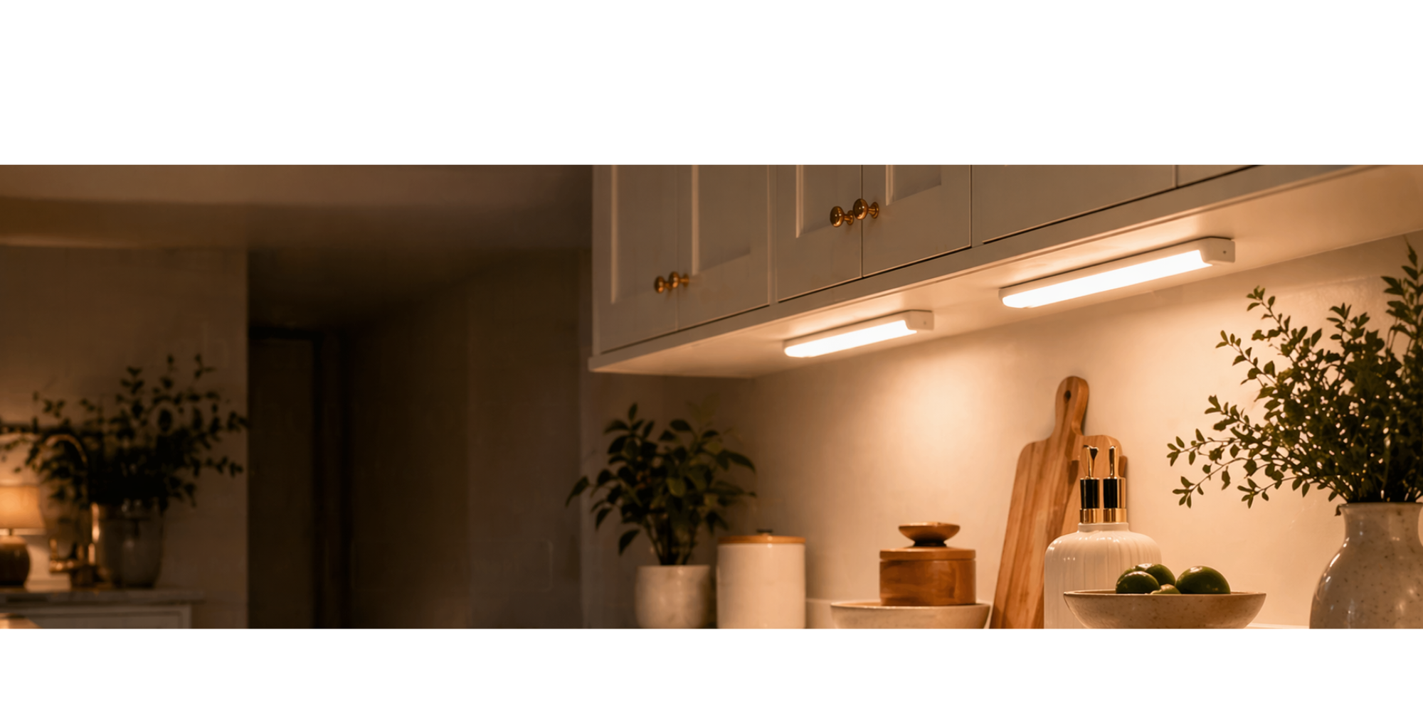 NestLuma wireless motion light on a marble surface with warm ambient glow
